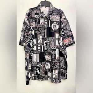 MLB Chicago White Sox Men's XL‎ Black White Graphic Hawaiian Button Down Shirt